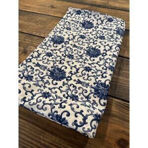 Ralph Lauren Porcelain Rosette QUEEN Flat Sheet Blue EUC